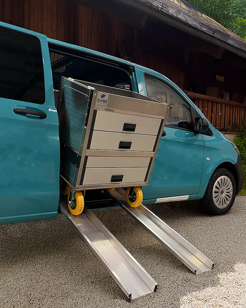 Mobiler BulVet-Zahnwagen für die Pferdezahnbehandlung