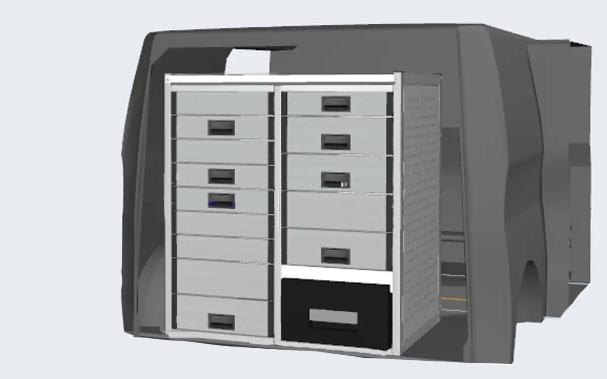CAD-Planung einer individuell geplanten BulVet-Autoapotheke